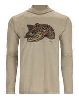 Simms M's Tech Hoody- Artist Series Stone/Brown Trout / M Clothing