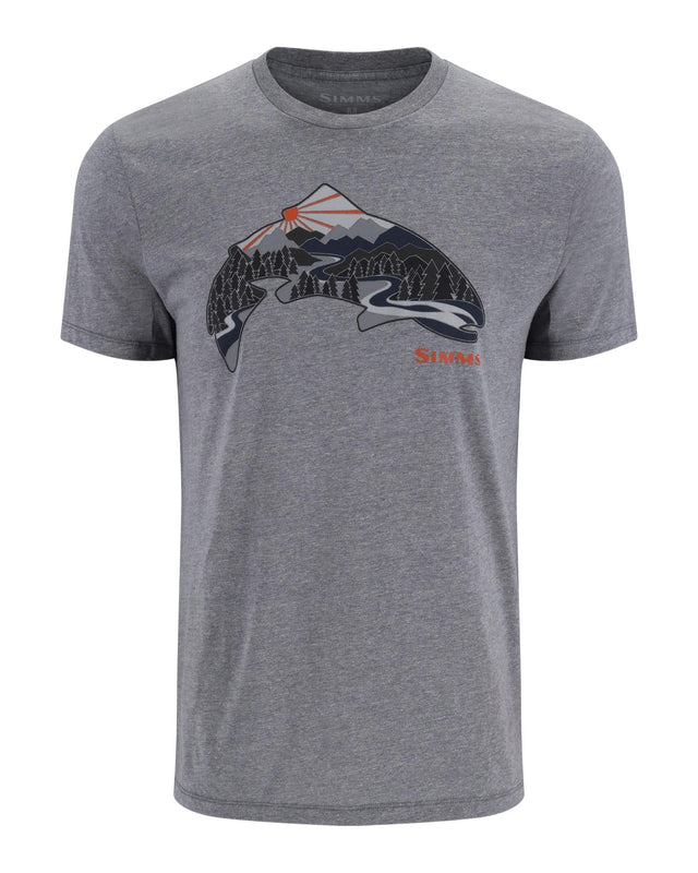 Simms M's Troutscape T-Shirt Athletic Heather / S Clothing