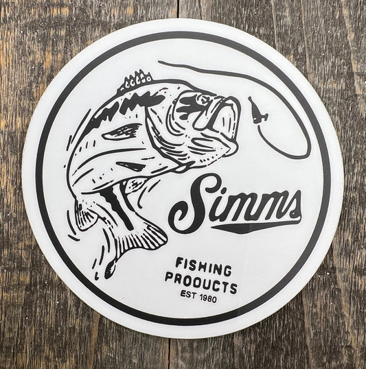 Simms Nostalgic Bass Sticker Stickers