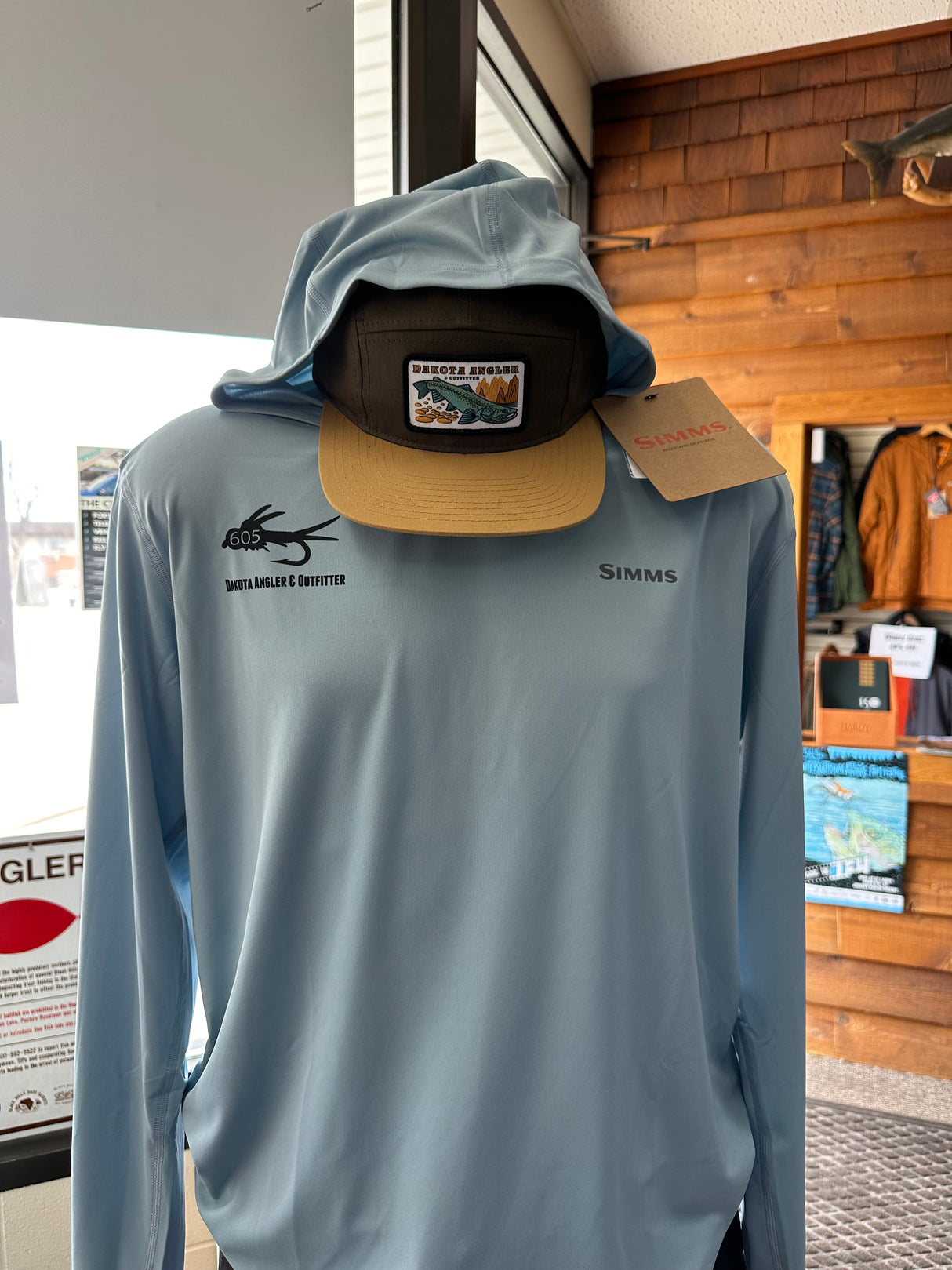 Simms Solarflex Hoody Black Hills Brown Trout Logo (2024) Clothing