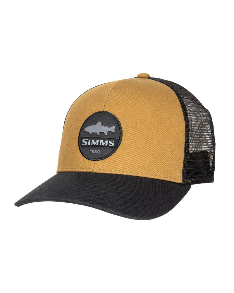 Simms Trout Patch Trucker- Dark Brown Hats, Gloves, Socks, Belts
