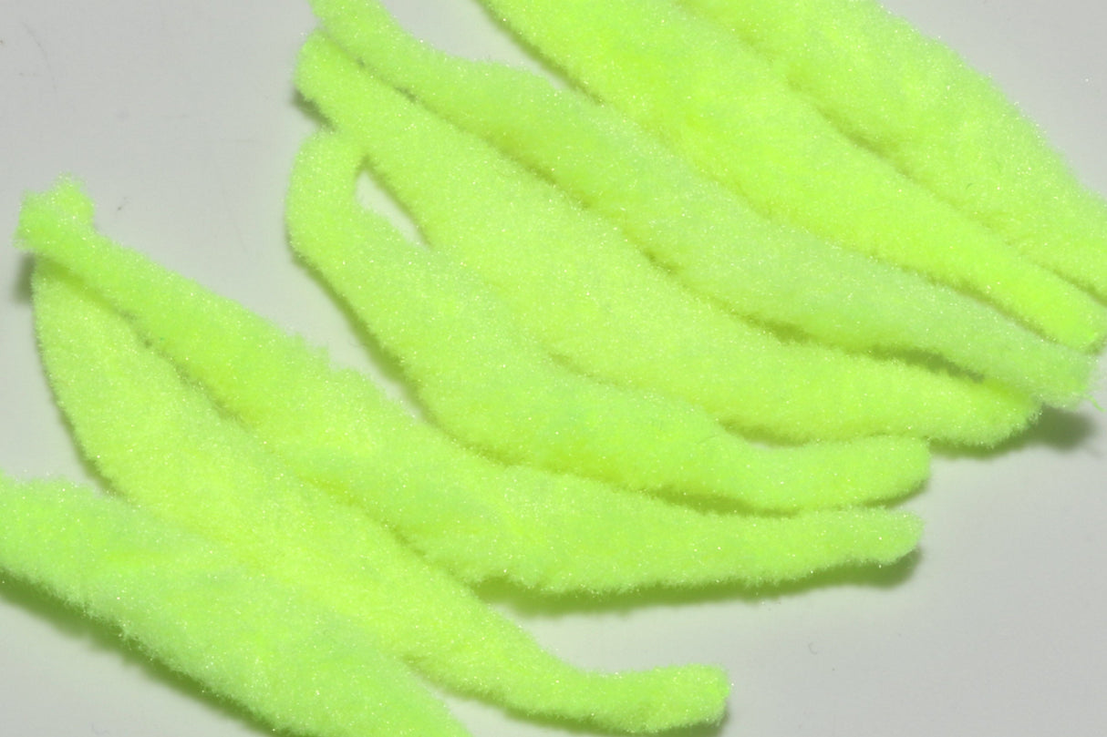 Spawn Polliwog Tails Flourescent Chartruese #127 Chenilles, Body Materials