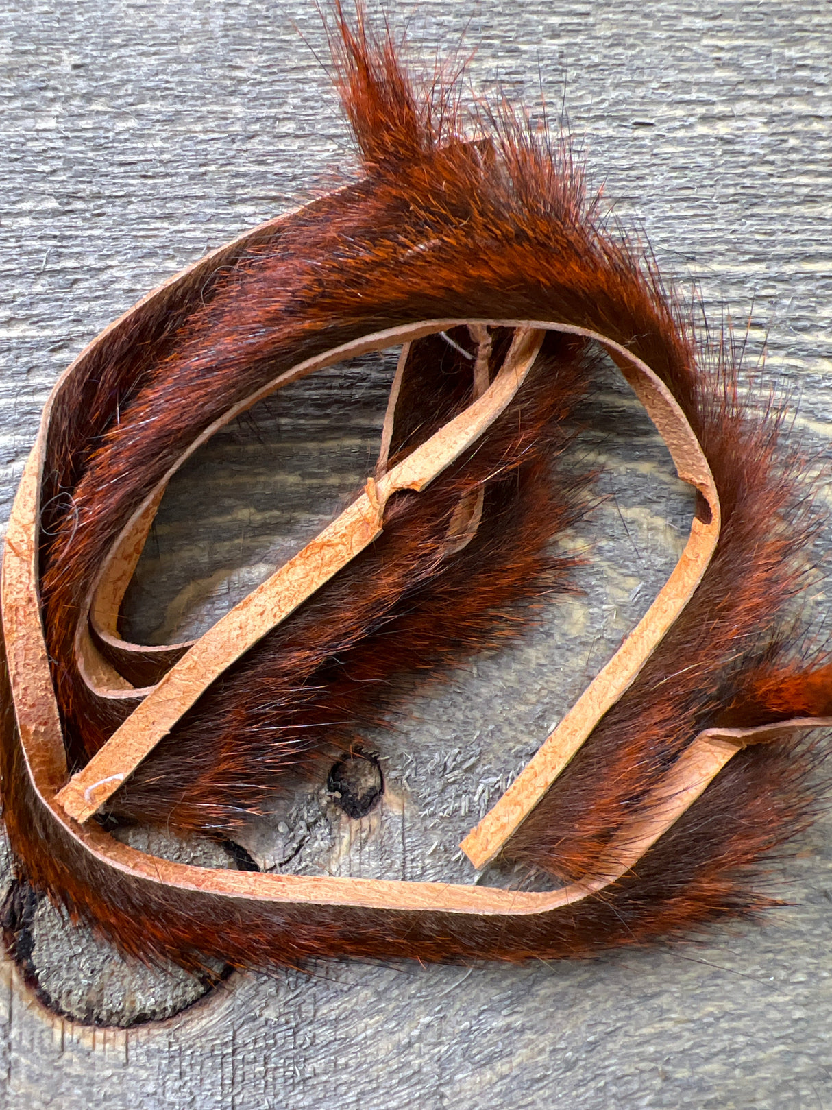 Spent Fly Fishing 1/8" Zirdle Cut Squirrel Strips Orange Squirrel Hair