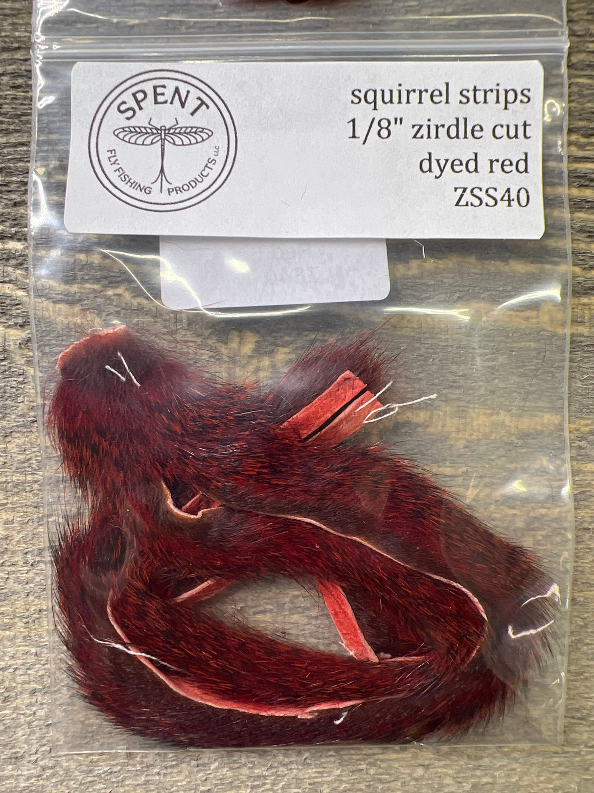 Spent Fly Fishing 1/8" Zirdle Cut Squirrel Strips Red Squirrel Hair