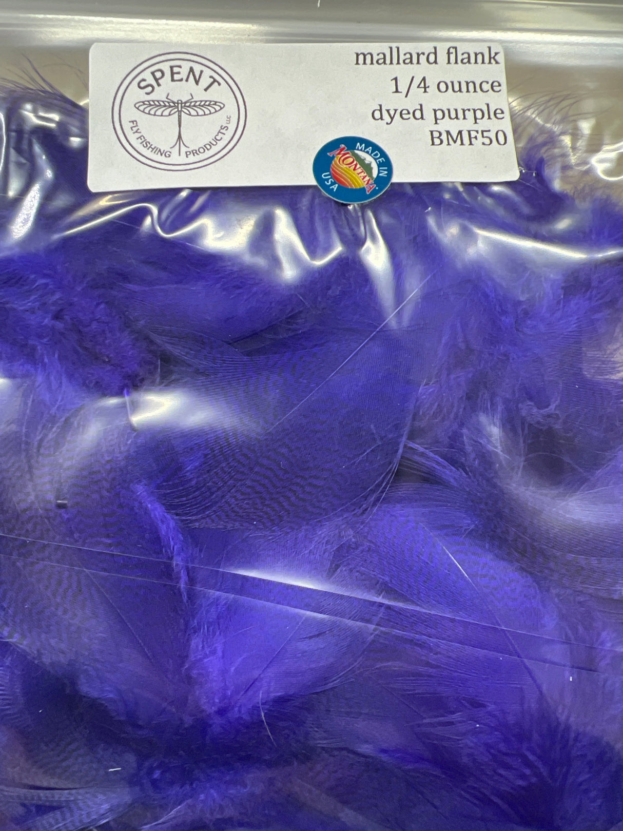 Spent Fly Fishing Bulk Mallard Flank 1/4 oz Purple Duck & Goose Feathers