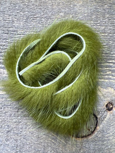 Spent Fly Fishing Mink Zonker Strips Olive Misc. Hair & Fur