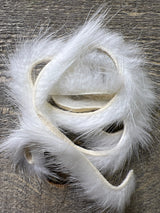 Spent Fly Fishing Mink Zonker Strips White Misc. Hair & Fur