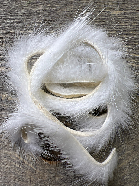 Spent Fly Fishing Mink Zonker Strips White Misc. Hair & Fur
