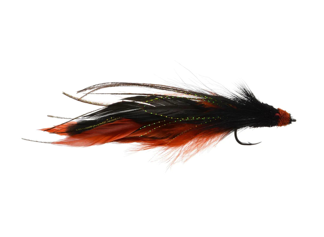 TK's El Dorado Deceiver 3/0 Black/Orange Warmwater Flies