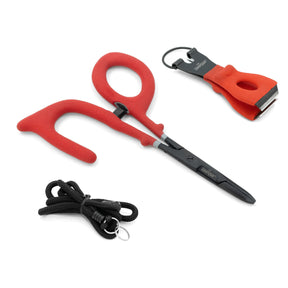 Umpqua Rivergrip PS  6" Open Clamp, Big Nip, Lanyard Combo Red Fly Fishing Accessories