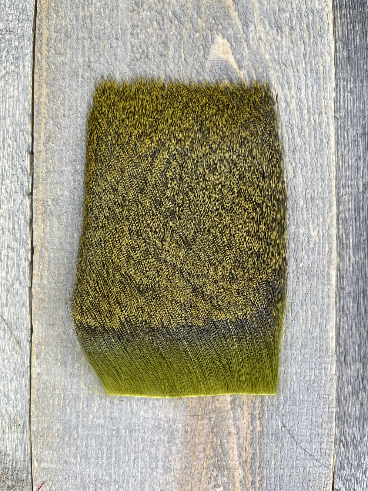 Varner's Big Bug Deer Hair 3" x 4" Patch - Mid Season Grade #1 Olive Deer Hair