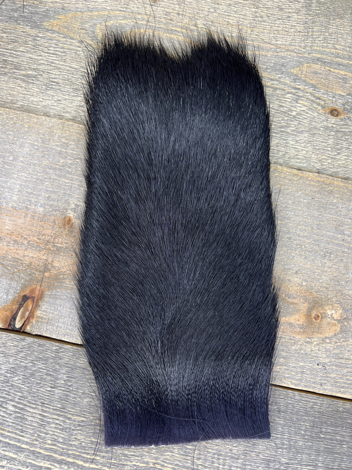 Varner's Big Bug Deer Hair 4" x 8" Patch - Late Season Grade #2 Black Deer Hair