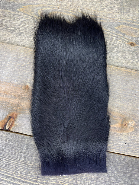 Varner's Big Bug Deer Hair 4" x 8" Patch - Late Season Grade #2 Black Deer Hair