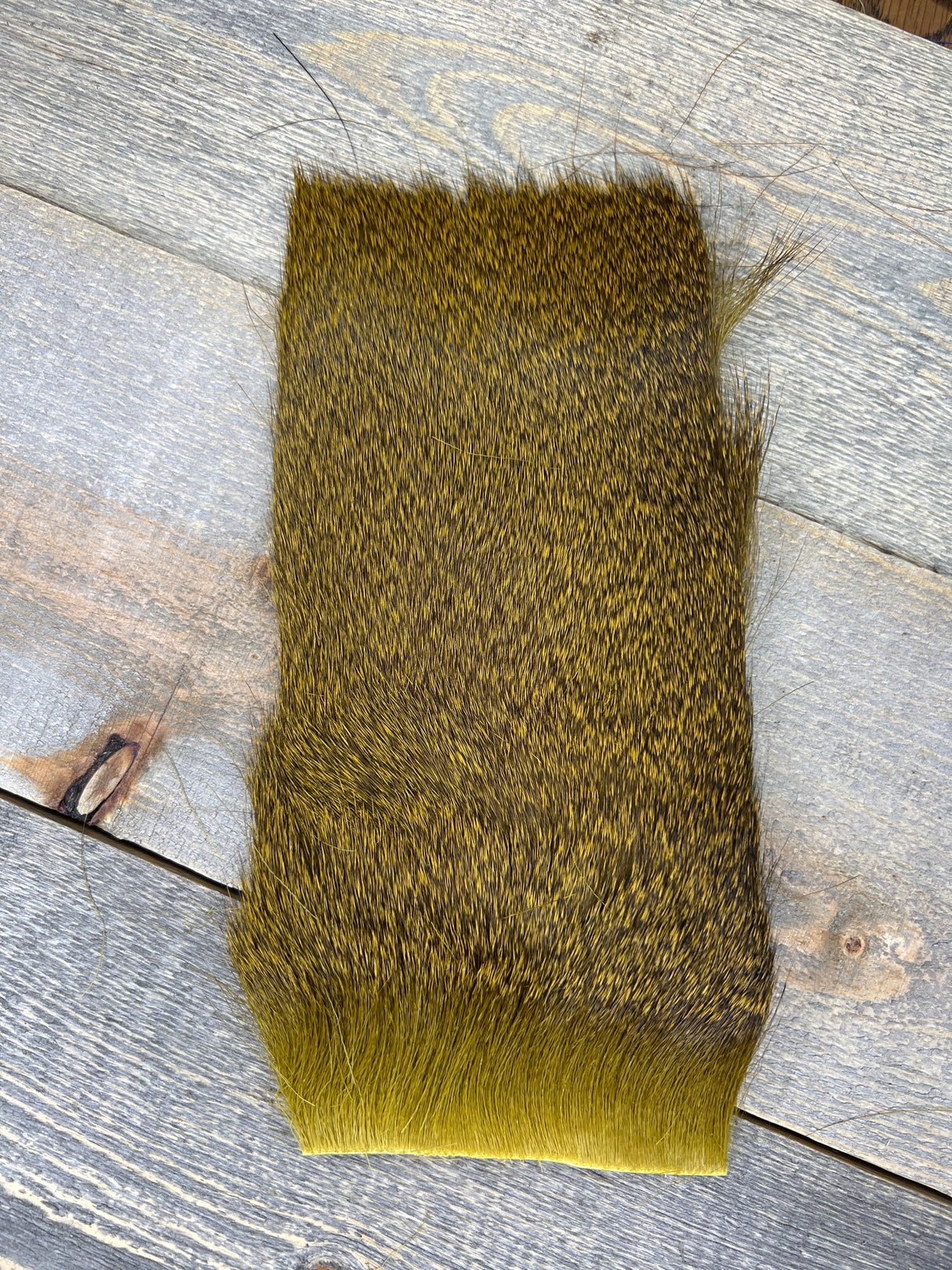 Varner's Big Bug Deer Hair 4" x 8" Patch - Late Season Grade #2 Sculpin Olive Deer Hair