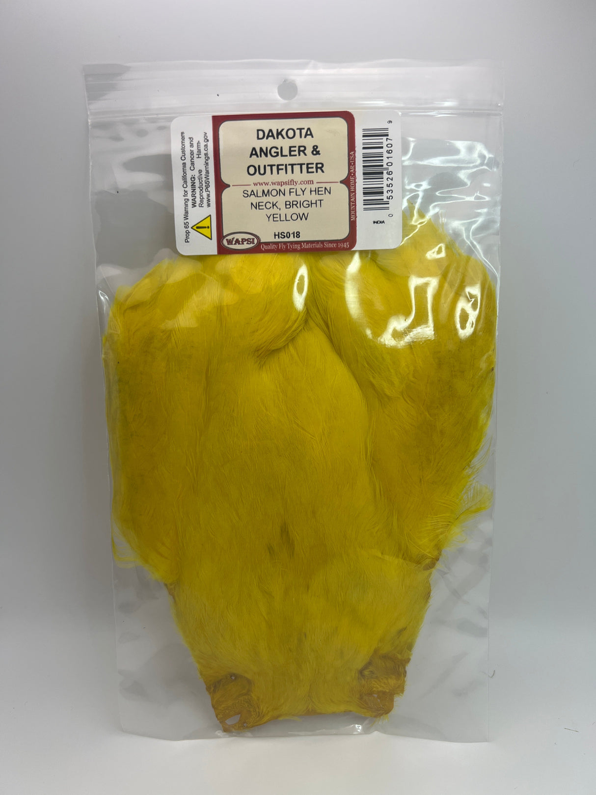 Wapsi Salmon Fly Hen Neck Bright Yellow Hen Hackle
