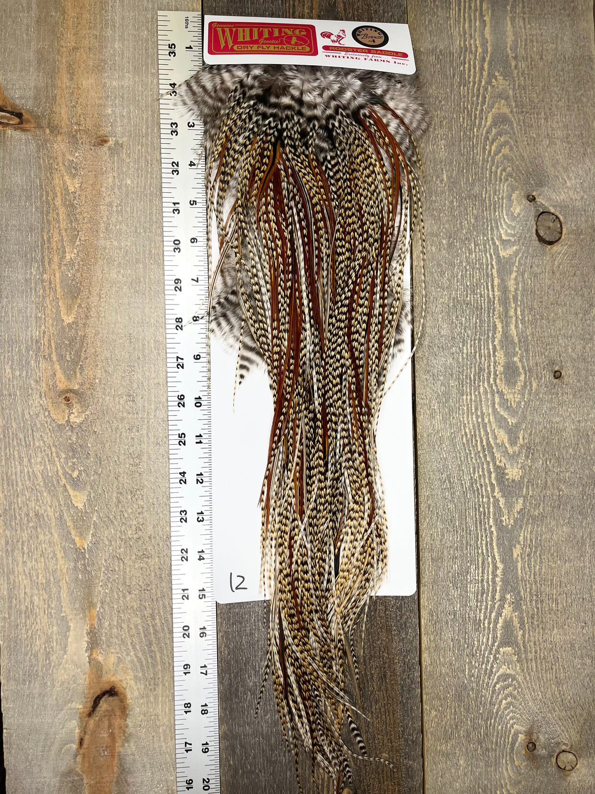 Whiting Bronze Grade Saddle Cree #12 Dry Fly Hackle