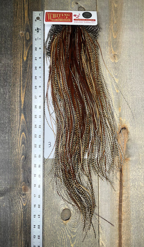 Whiting Silver Grade Midge Saddle Cree #3 Dry Fly Hackle