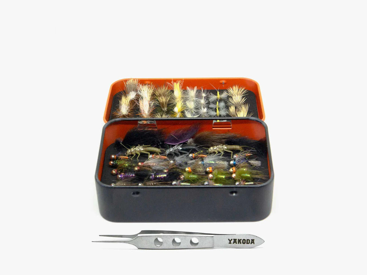 Yakoda Fly Tin Combo with Tweezer Fly Box