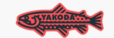 Yakoda Stickers Trout Logo- Crimson Stickers