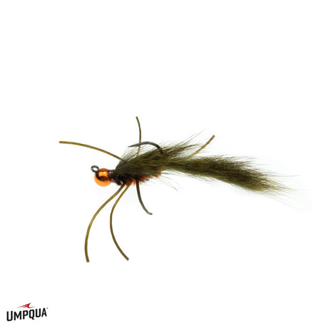 Zirdle Bug Jig Orange/Olv / 8 Trout Flies