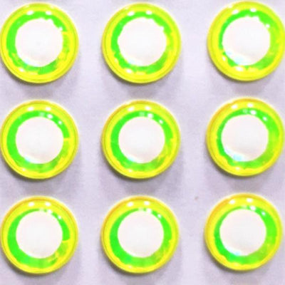 24 3D CHARTREUSE Molded 8mm or 5/16 Adhesive Lure Eyes for Fly Tying -  Lady Fly Tyer
