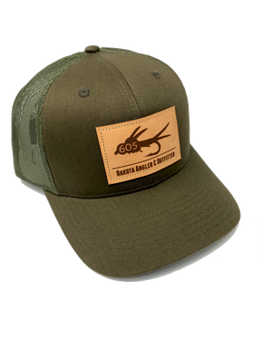 605 Fly Leather Patch Cap Olive Hats, Gloves, Socks, Belts