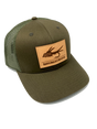 605 Fly Leather Patch Cap Olive Hats, Gloves, Socks, Belts