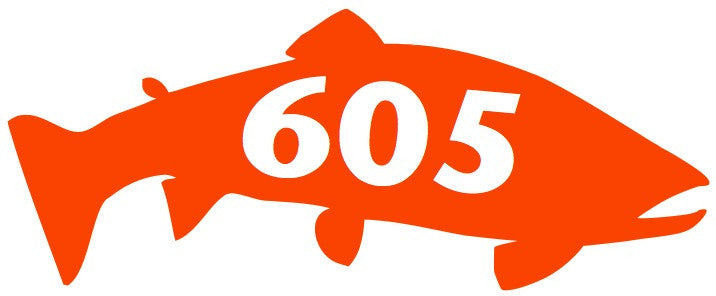 605 Trout Decal/Sticker Orange Default Stickers