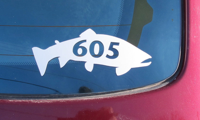 605 Trout Decal/Sticker White Default Stickers