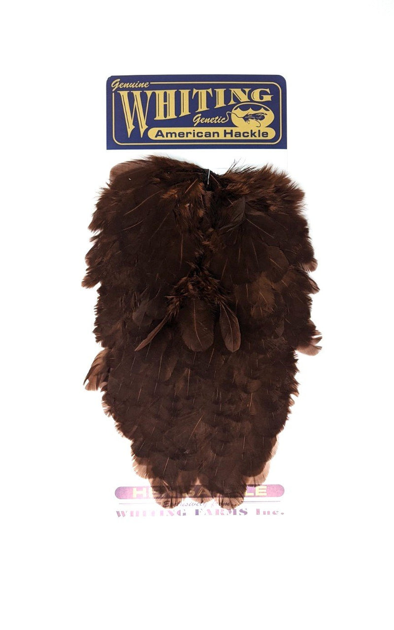 Whiting American Hen Saddles Coachman Brown Saddle Hackle, Hen Hackle, Asst. Feathers