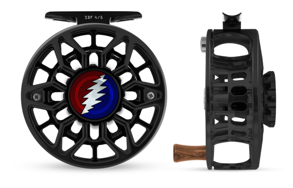 Abel SDF Reel - Grateful Dead Bolt - Black Ported 4/5 Fly Reel