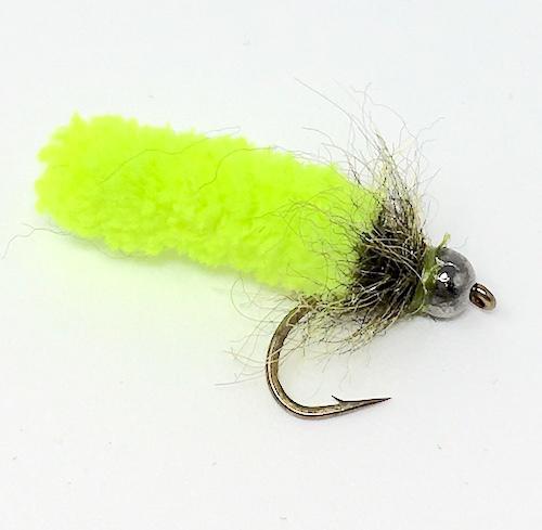 bead head mop fly chartreuse
