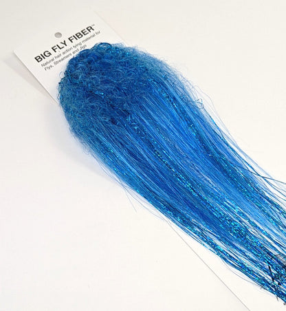 Big Fly Fiber Blend with Curl Arctic Blue Flash, Wing Materials