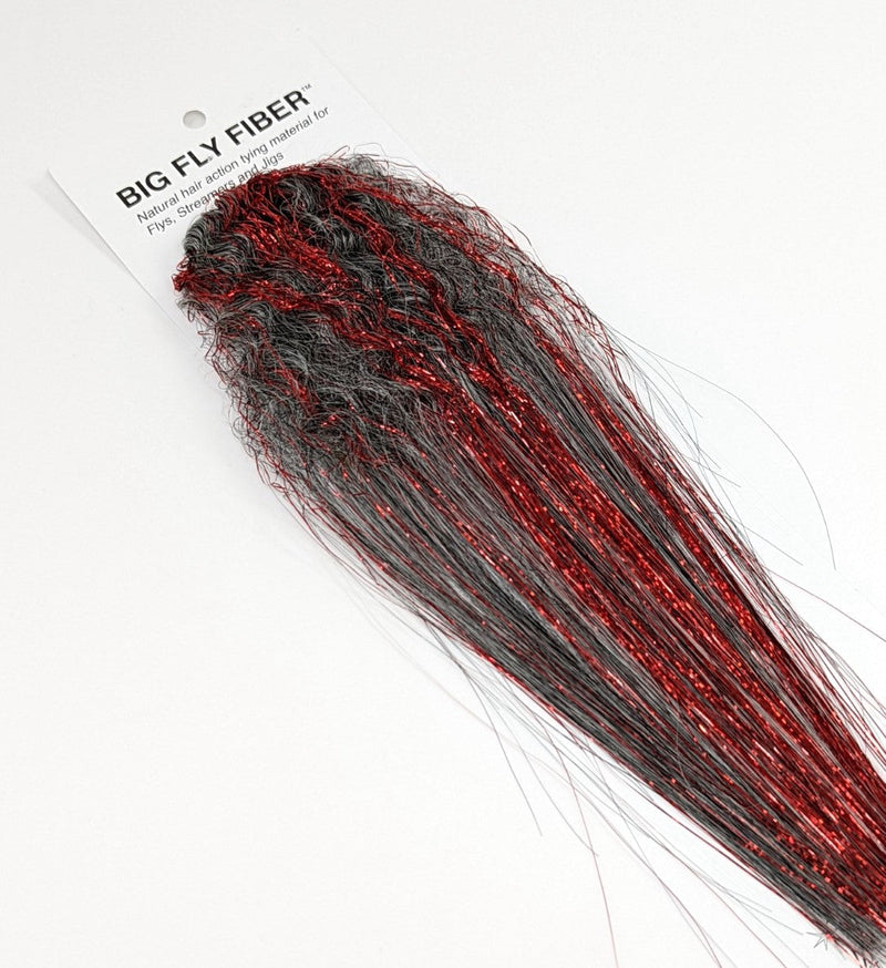 Big Fly Fiber Blend with Curl Black/White Flash, Wing Materials