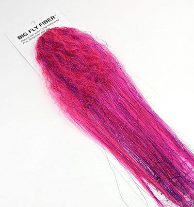 Big Fly Fiber Blend with Curl Pink Purple Flash, Wing Materials