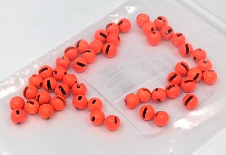 Bulk Tungsten Slotted Beads 50 Pack Fl Orange / 3.8 mm 5/32" Beads, Eyes, Coneheads