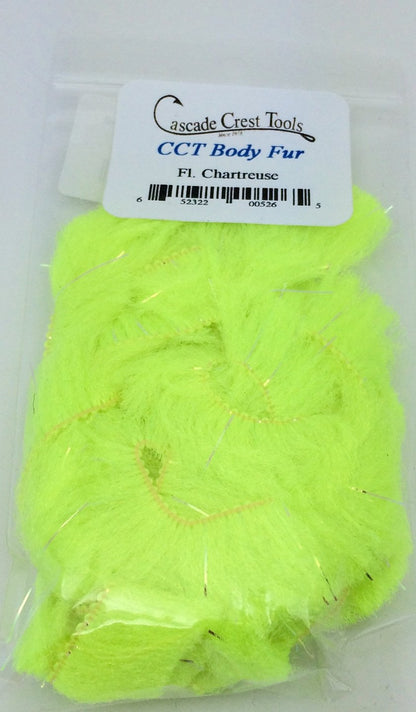 Cascade Crest Body Fur Fl. Chartreuse Chenilles, Body Materials