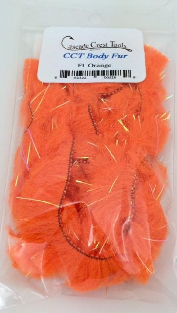 Cascade Crest Body Fur Fl. Orange Chenilles, Body Materials