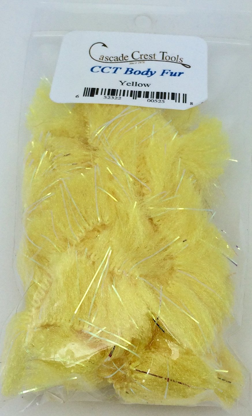 Cascade Crest Body Fur Yellow Chenilles, Body Materials