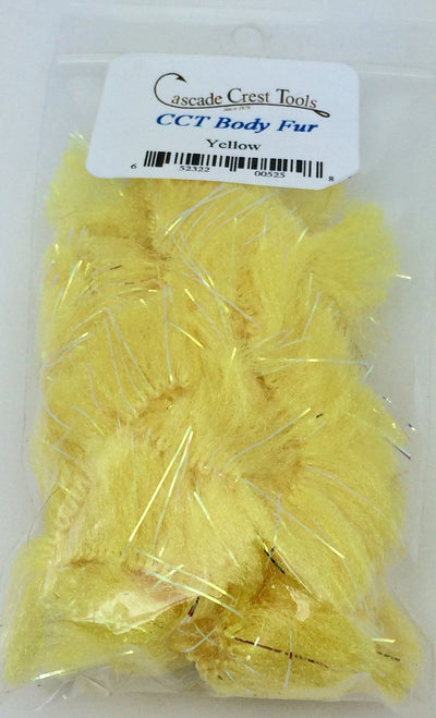 Cascade Crest Body Fur Yellow Chenilles, Body Materials