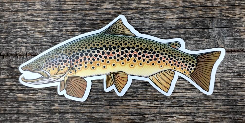 Casey Underwood 5" Sticker Brown Trout Stickers