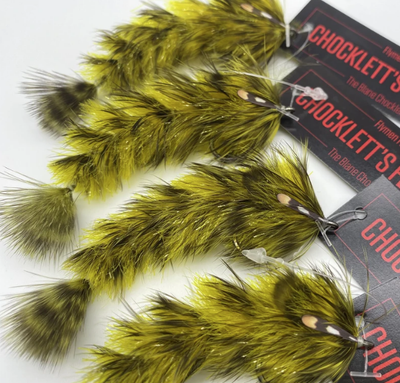 Chocklett's Feather Changer Single Hook Olive/Yellow / Small Flies