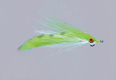 Clouser's Barred Fur Strip Minnow Chart/White / 4 Flies