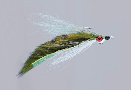 Clouser's Barred Fur Strip Minnow Olive/White / 4 Flies