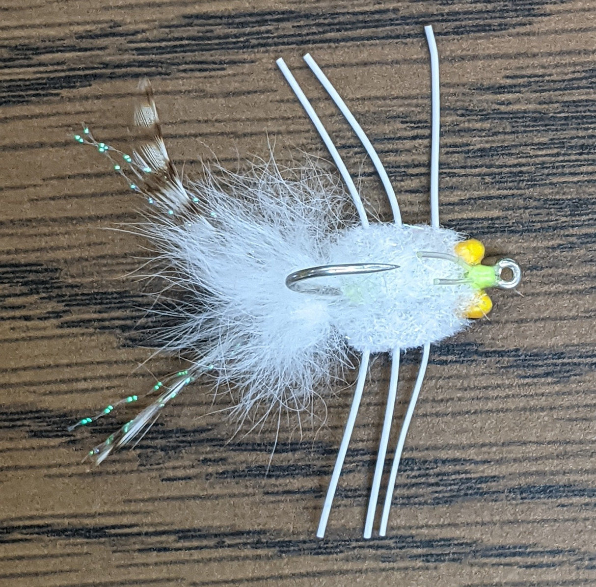 Colby's Casa Blanca Raghead Permit Crab White w/ Yellow Eye / 2 Flies