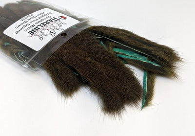 Complete Micro Stripped Pine Squirrel Hide 265 Olive Brown Hair, Fur