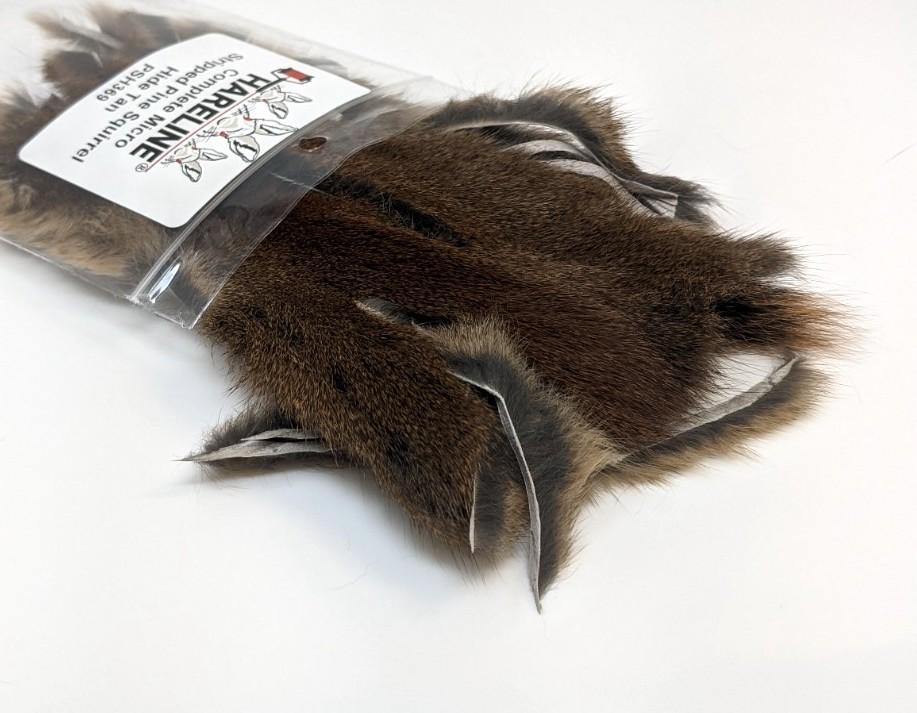 Complete Micro Stripped Pine Squirrel Hide 369 Tan Hair, Fur