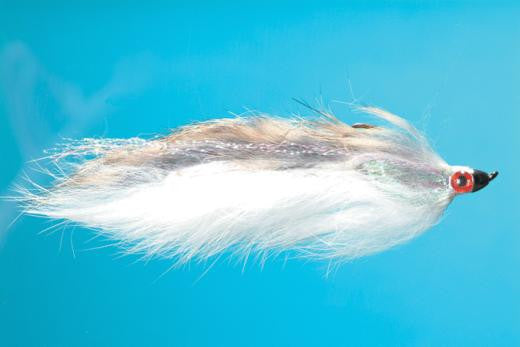 Cone Head Double Bunny Gray and White Big Trout Streamer