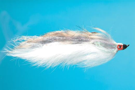 Cone Head Double Bunny Gray and White Big Trout Streamer