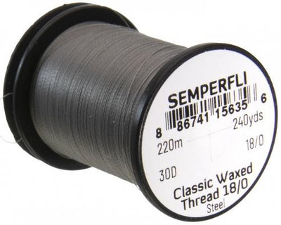 Semperfli Classic Waxed Spyder Thread 18/0 Steel Threads